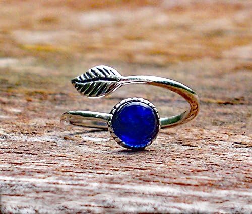 Bottled Up Designs Handmade Vintage Botanical Ring, Recycled Antique Glass Bottles, Sterling Silver, Eco Friendly, Made in USA, Birthday Gifts, Mothers Day, Women, Anniversary