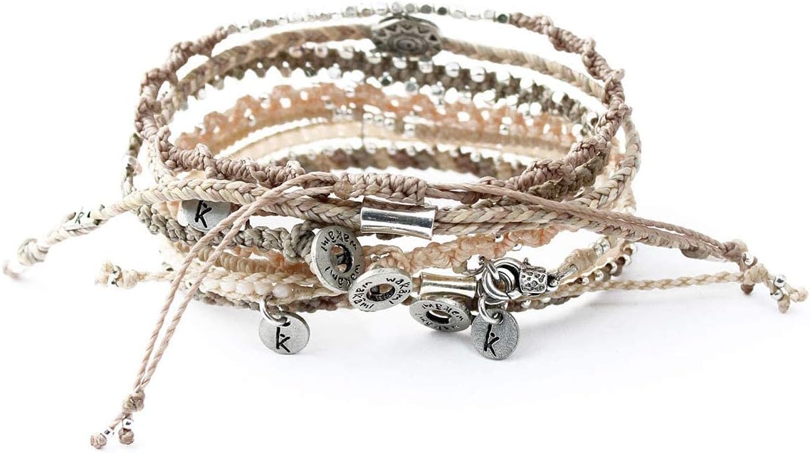 Wakami Boho Earth Charm Bracelets | Braided Beaded Stackable Waterproof Women's Jewelry | Fair Trade Handmade Gifts for Women and Men